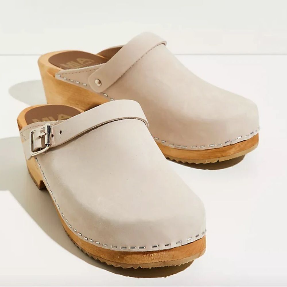 NEW MIA Alma Women Clogs Mules Swedish Wood 39/9